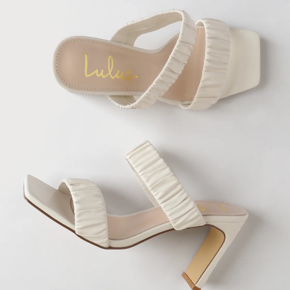 Off White High Heel Sandals